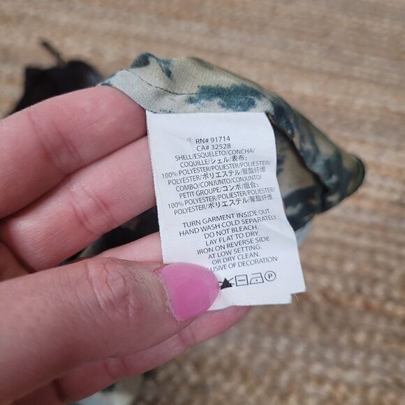 ARMANI EXCHANGE Blue Black Sleeveless Blouse Top Medium - Picture 7 of 9